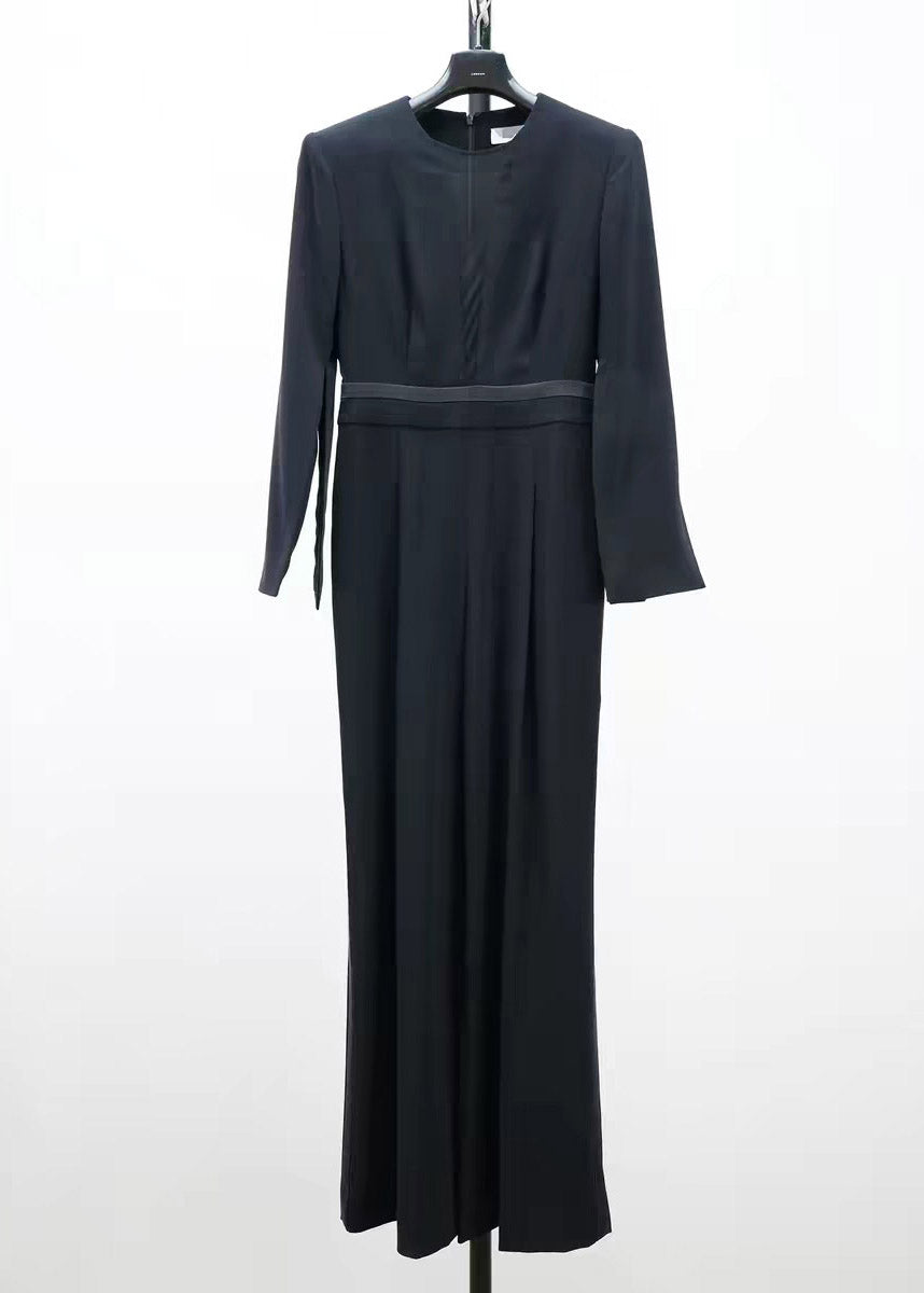 Slim Fie Black Tulle Patchwork Jumpsuits Flare Sleeve