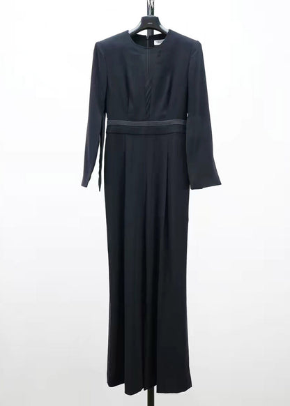 Slim Fie Black Tulle Patchwork Jumpsuits Flare Sleeve