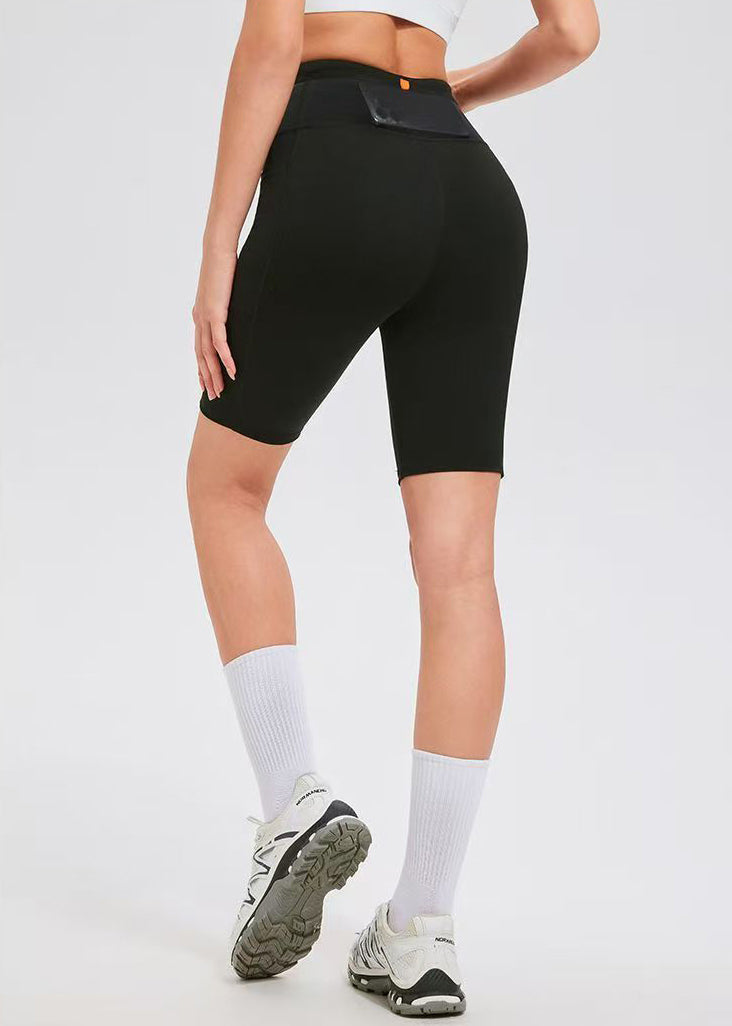 Slim Fit Black High Waist High-Stretch Breathable Tennis 5-Inch Shorts