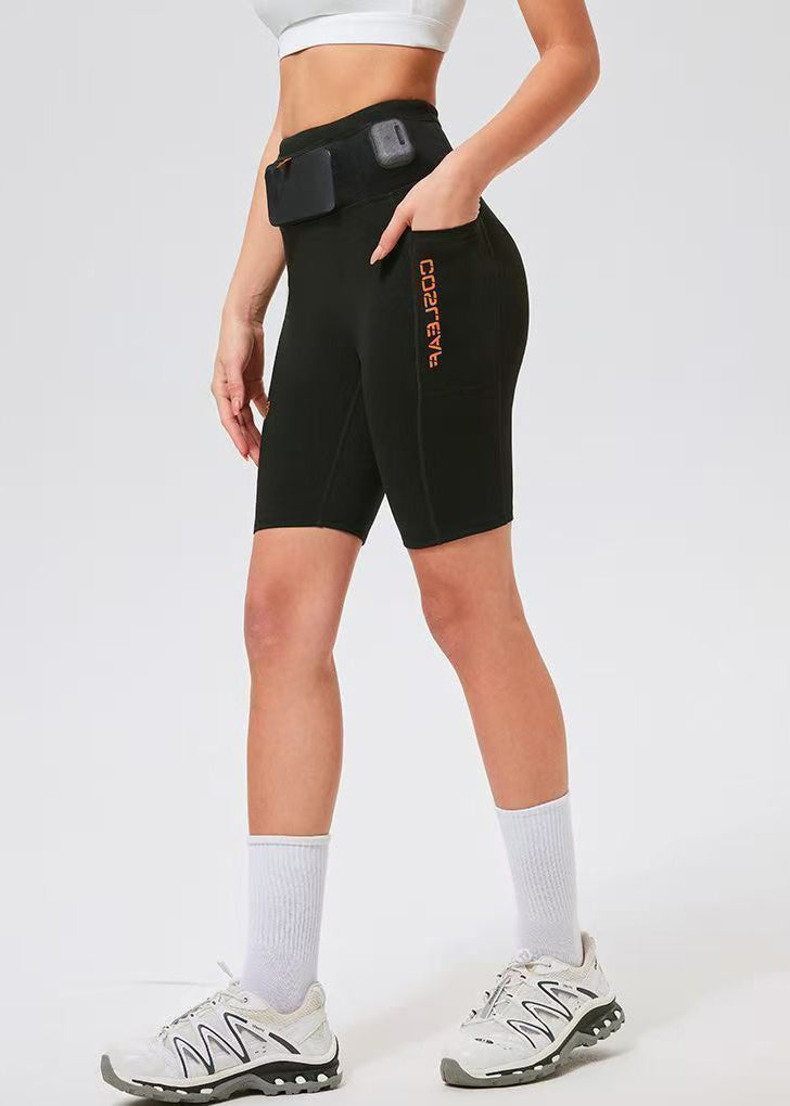 Slim Fit Black High Waist High-Stretch Breathable Tennis 5-Inch Shorts
