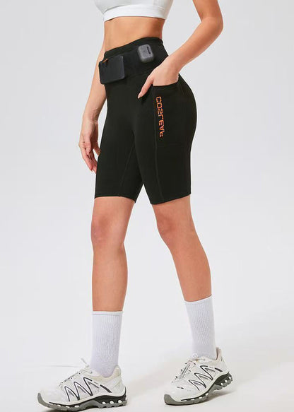 Slim Fit Black High Waist High-Stretch Breathable Tennis 5-Inch Shorts