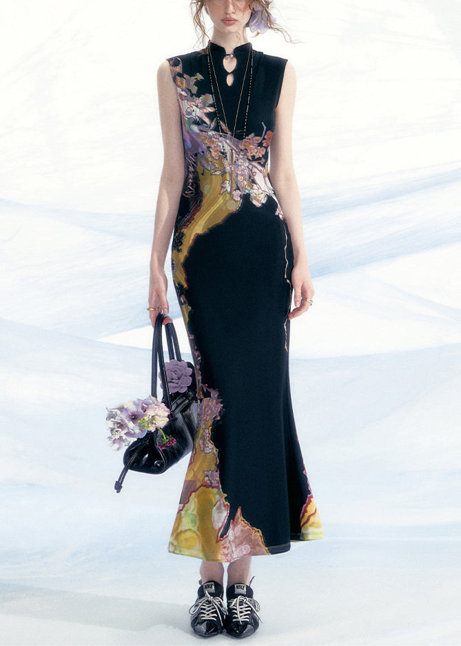 Slim Fit Black Hollow Out Tulle Long Dresses Summer