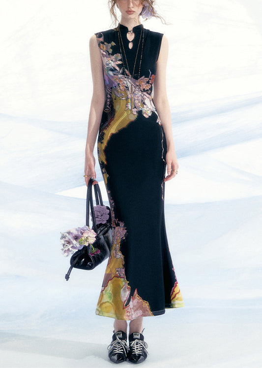 Slim Fit Black Hollow Out Tulle Long Dresses Summer