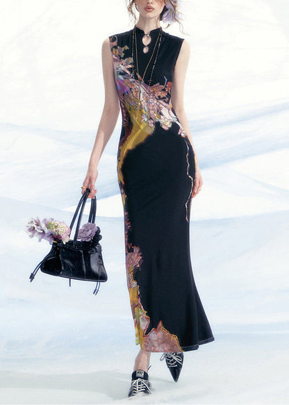 Slim Fit Black Hollow Out Tulle Long Dresses Summer