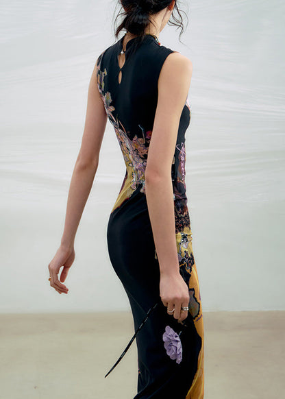 Slim Fit Black Hollow Out Tulle Long Dresses Summer