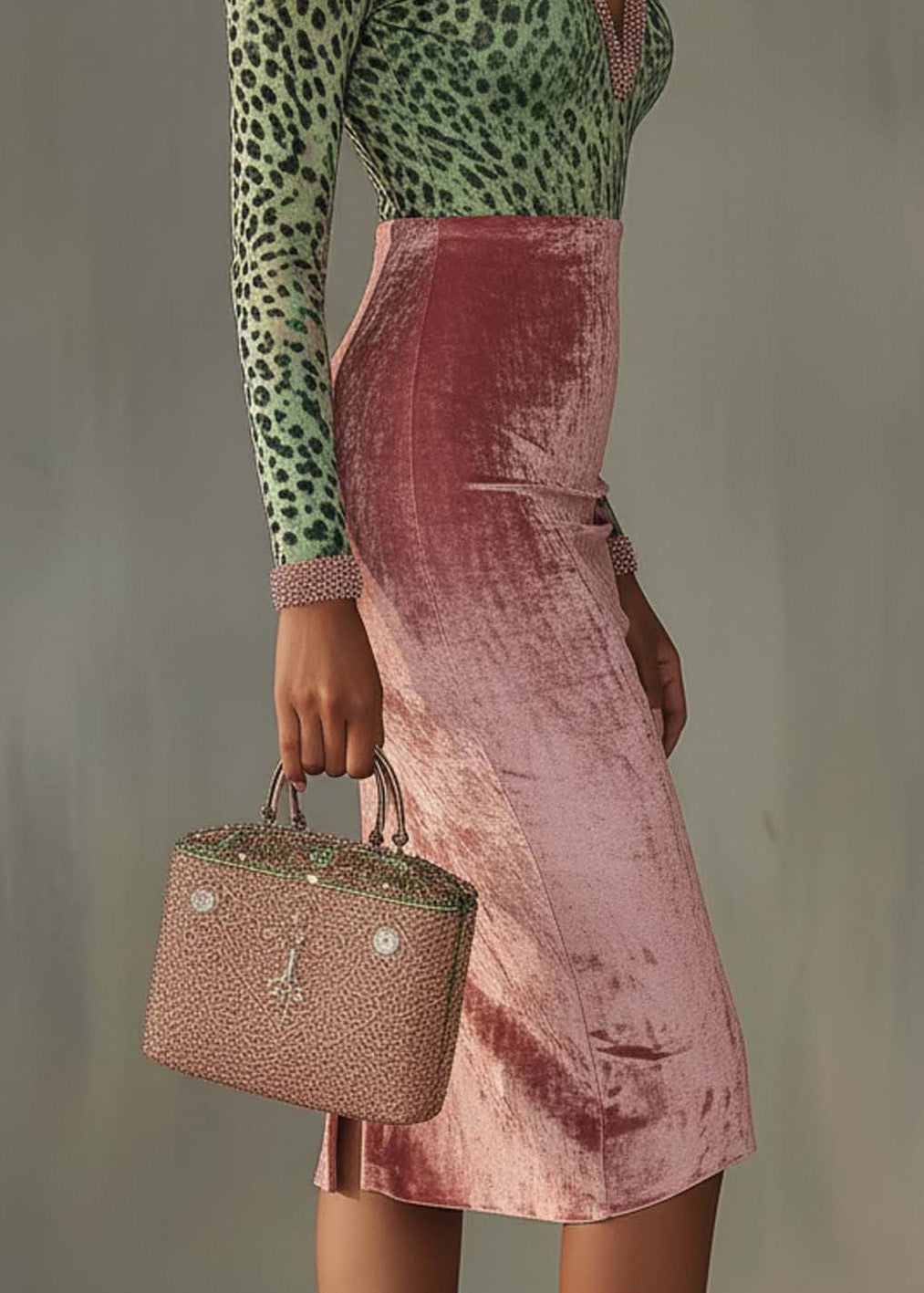 Slim Fit Colorblock V Neck Velour Dresses Spring