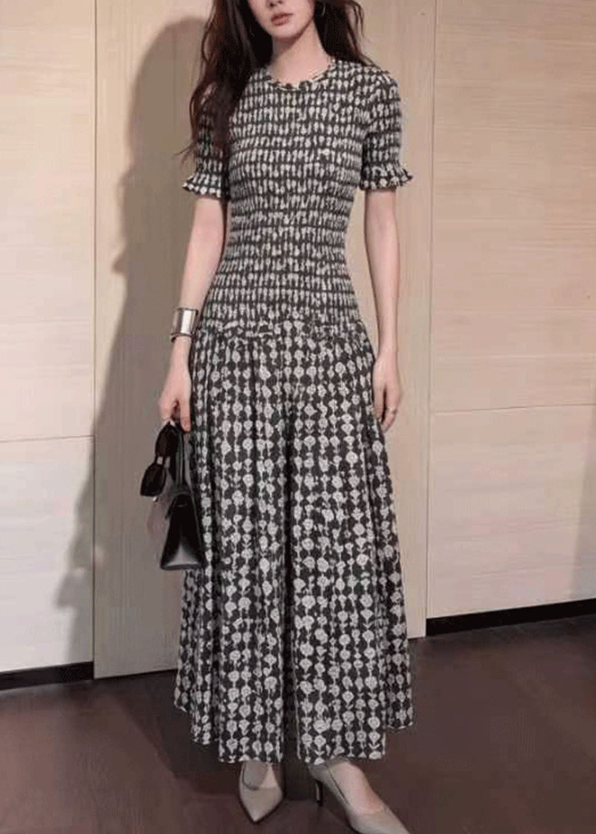 Slim Fit Plaid Print Holiday Long Dress Summer