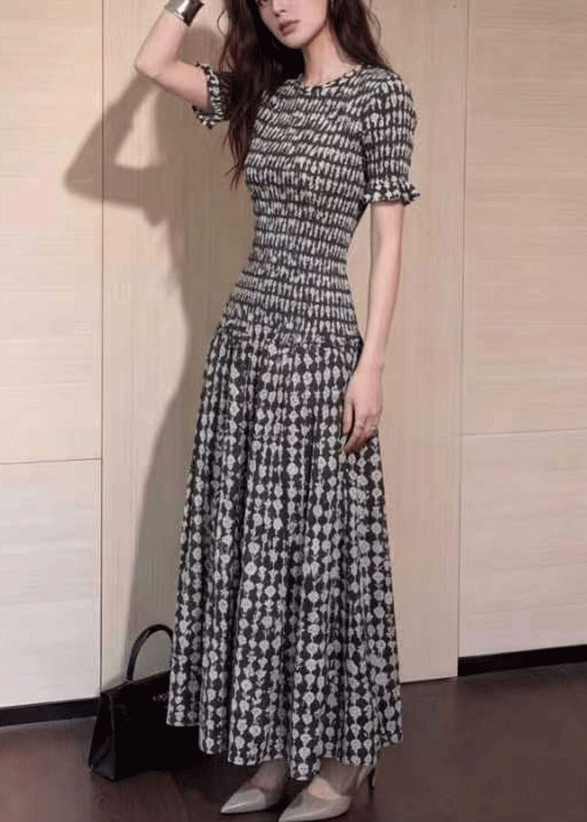 Slim Fit Plaid Print Holiday Long Dress Summer