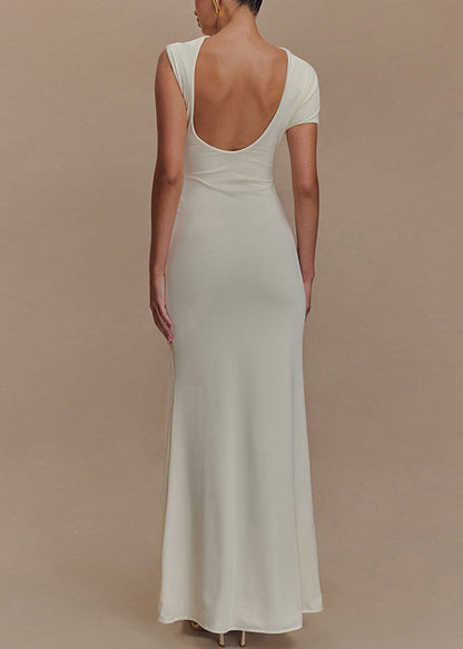 Slim Fit Rose Backless Original Design Cotton Maxi Dresses Summer