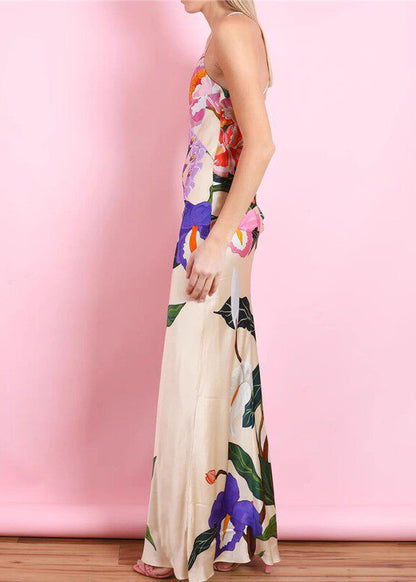 Slim Fit V Neck Long Spaghetti Strap Dress Summer