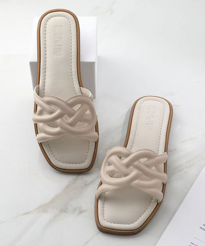 Soft Black Faux Leather Thong Sandals