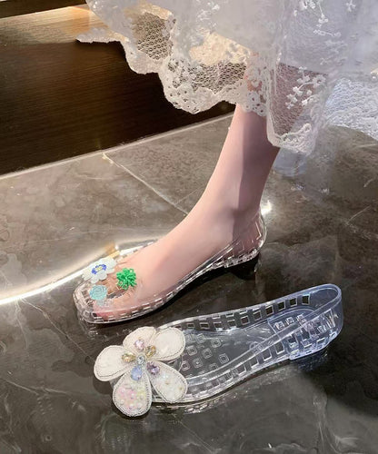 Soft Sheer Sandals Hollow Out Asymmetrical Design Sandals