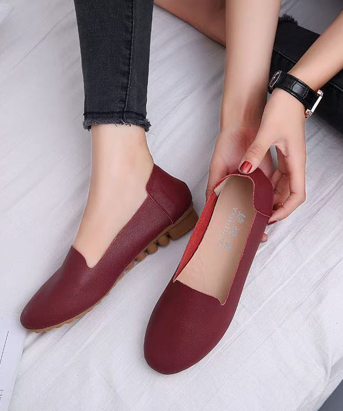 Soft Yellow Faux Leather Flat Shoes For Women