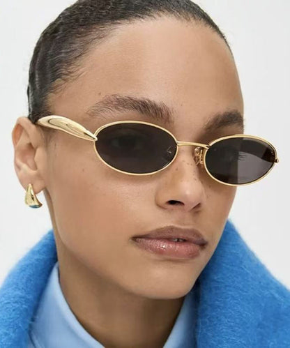 Spicy Girl Style Black Oval Sunglasses