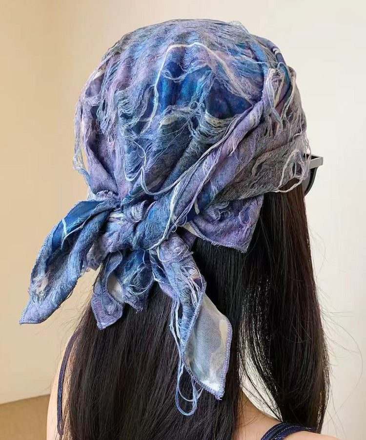 Spicy Girl Tie Dye Vacation Style Baotou Triangular Scarf