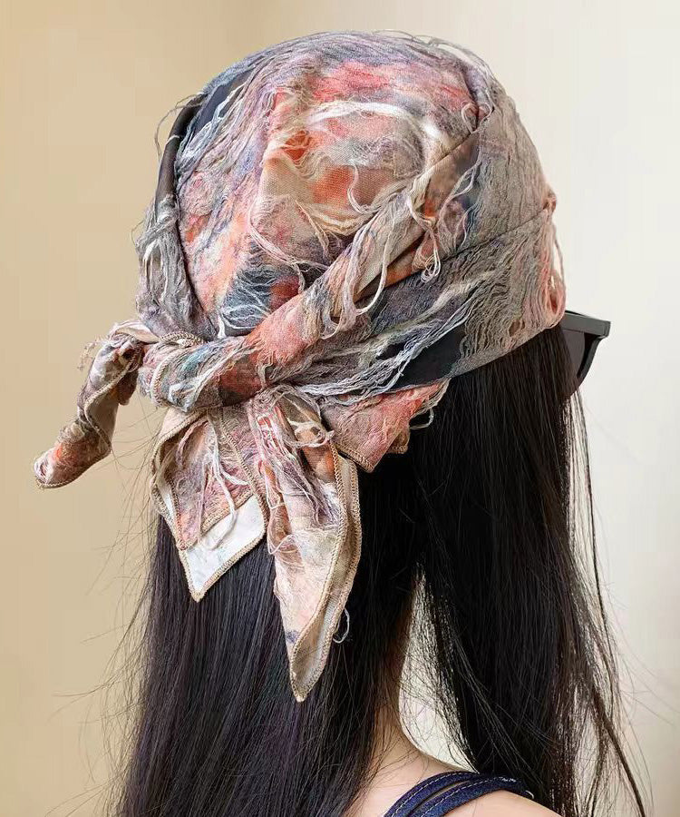 Spicy Girl Tie Dye Vacation Style Baotou Triangular Scarf