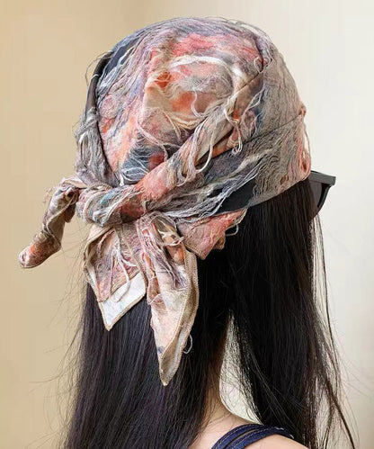 Spicy Girl Tie Dye Vacation Style Baotou Triangular Scarf