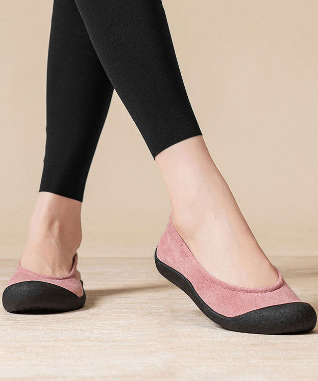 Splicing Pink Flat Shoes For Women Comfortable Flat Shoes
