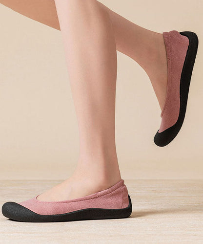 Splicing Pink Flat Shoes For Women Comfortable Flat Shoes
