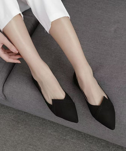 Splicing Pink Flat Shoes For Women Pointed Toe Flat Feet Shoes