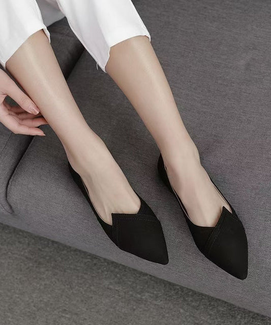 Splicing Pink Flat Shoes For Women Pointed Toe Flat Feet Shoes