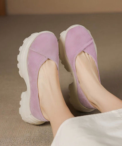 Splicing Purple Flat Shoes For Women Platform Flat Shoes