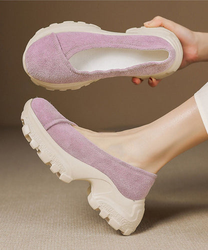 Splicing Purple Flat Shoes For Women Platform Flat Shoes