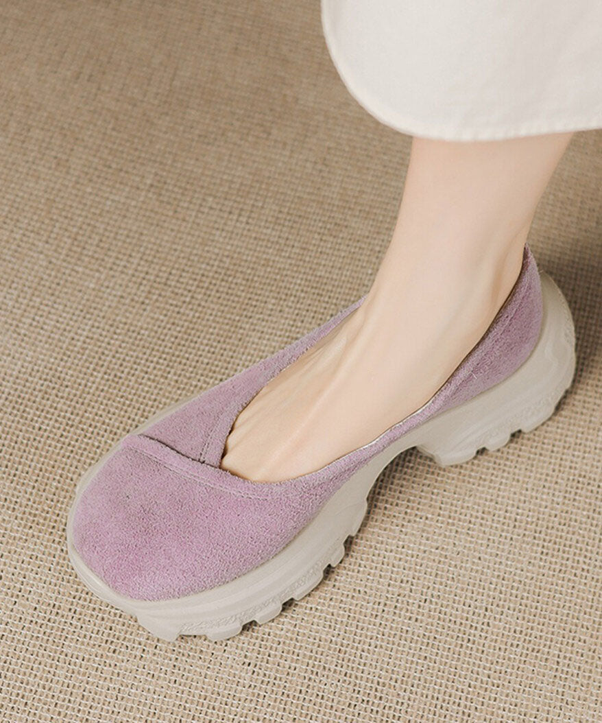 Splicing Purple Flat Shoes For Women Platform Flat Shoes