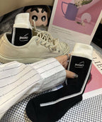 Streetwear Style Letter Embroidered Cotton Crew Socks