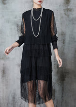Load image into Gallery viewer, Style Black Dot Hollow Out Tulle Long Dresses Summer