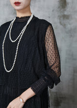 Load image into Gallery viewer, Style Black Dot Hollow Out Tulle Long Dresses Summer