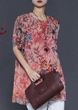 Load image into Gallery viewer, Style Brick Red Oversized Print Chiffon Top Summer