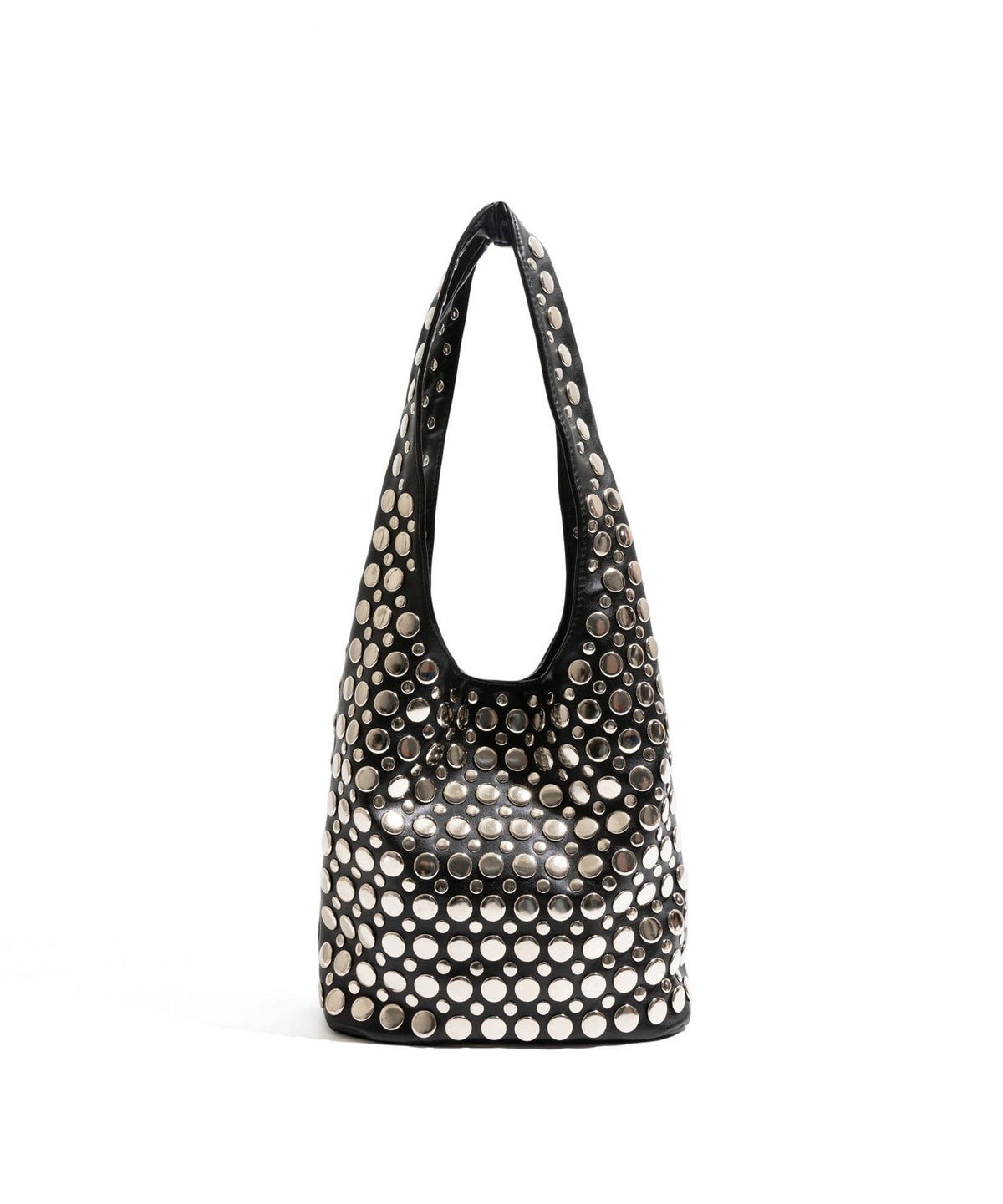 Style Brown Rivet Faux Leather Durable Shoulder Bag