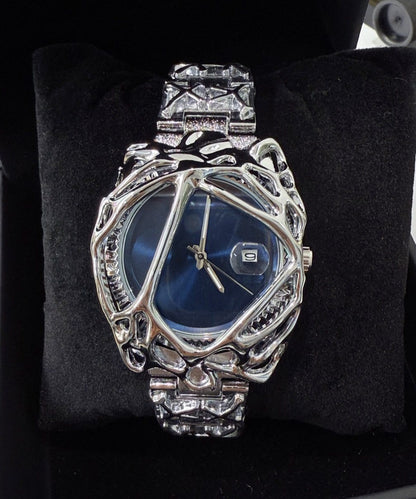Style Dark Blue Stainless Steel Waterproof Alien Men Watches