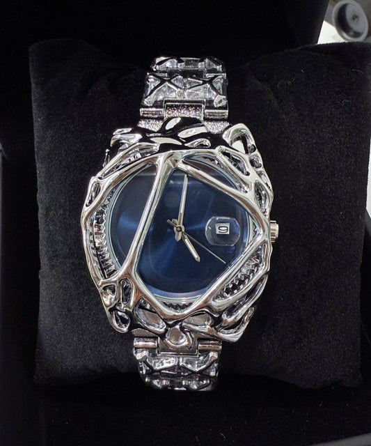 Style Dark Blue Stainless Steel Waterproof Alien Men Watches