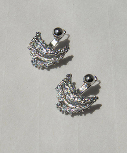 Style Golden Crescent Shape Copper Stud Earrings