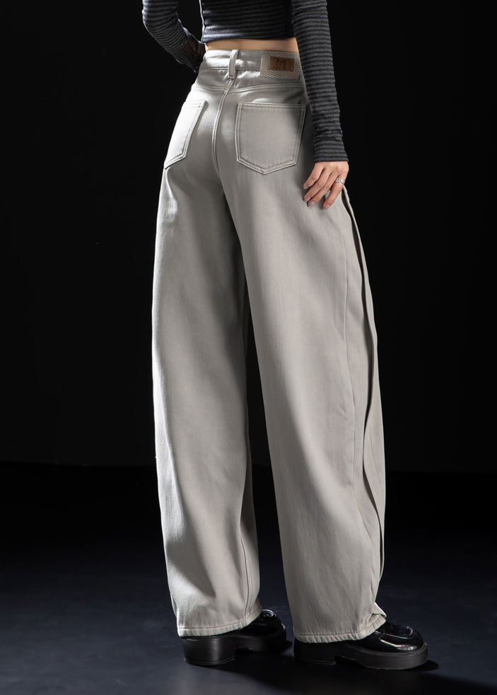 Style Light Grey Oversized Warm Fleece Harem Pants Winter