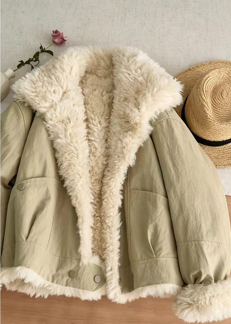 Style Light Khaki Teddy Faux Fur Parka Winter