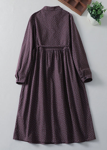 Style Navy Cinched Print Cotton Vacation Dresses Spring