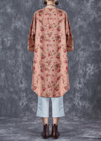 Style Orange Oversized Print Linen Maxi Dresses Summer