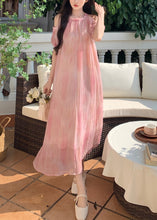 Load image into Gallery viewer, Style Pink Off The Shoulder Puff Sleeve Chiffon Dress