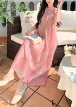 Load image into Gallery viewer, Style Pink Off The Shoulder Puff Sleeve Chiffon Dress