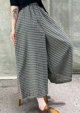 Load image into Gallery viewer, Style Red Plaid Pockets Elastic Waist Cotton Wide Leg Pants Summer