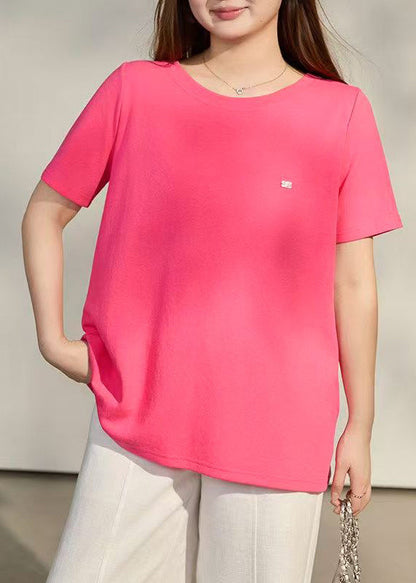 Style Rose Oversized Side Open Bow Cotton Tops Summer
