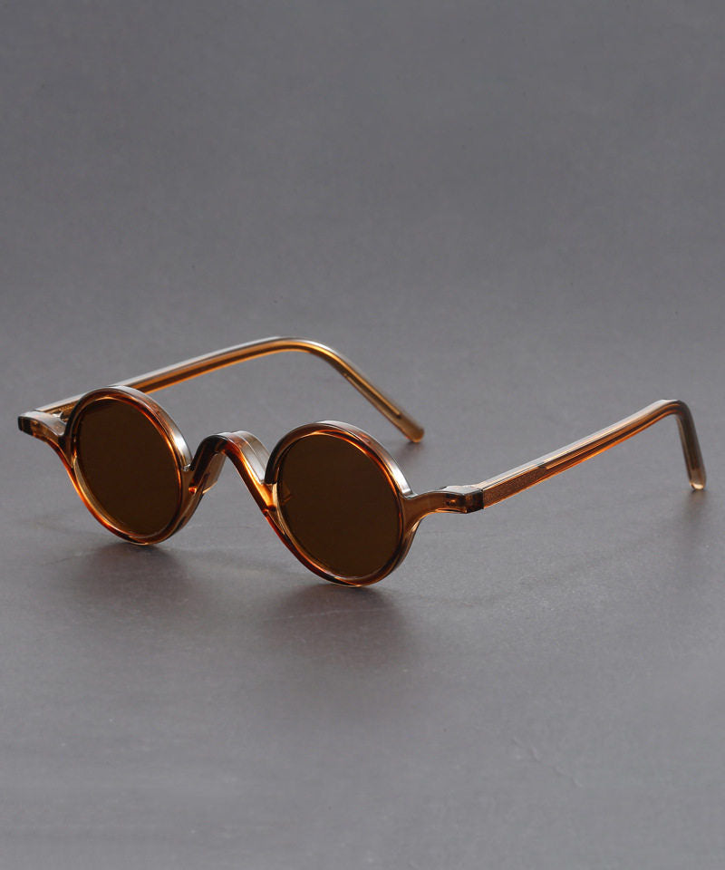 Style Tawny Resin Round Frame UV Protection Unisex Sunglasses