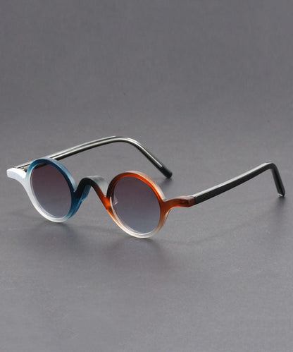 Style Tawny Resin Round Frame UV Protection Unisex Sunglasses