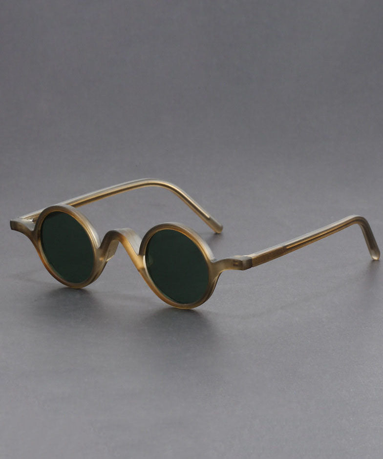 Style Tawny Resin Round Frame UV Protection Unisex Sunglasses