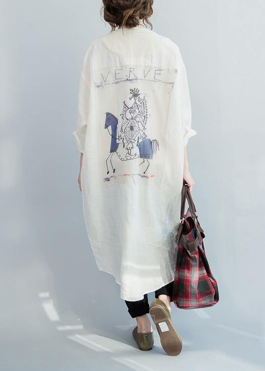 Style White Button Maxi Summer Cotton Dress - SooLinen