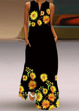 Load image into Gallery viewer, Style Yellow Print Pockets Maxi Dress Summer