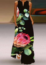 Load image into Gallery viewer, Style Yellow Print Pockets Maxi Dress Summer